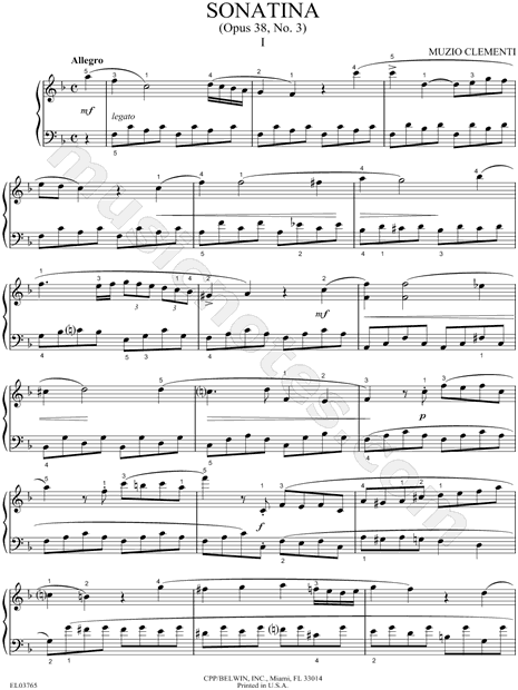 Allegro from Sonatina, Opus 38, No. 3