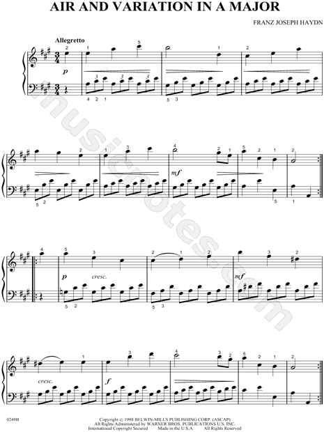 Air and Variation In A Major