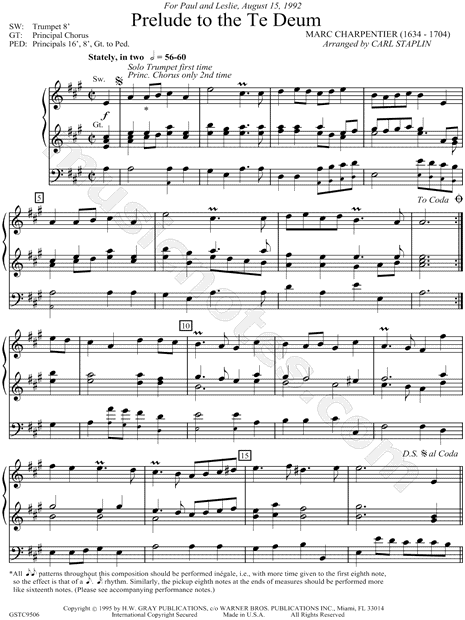 Prelude to the Te Deum