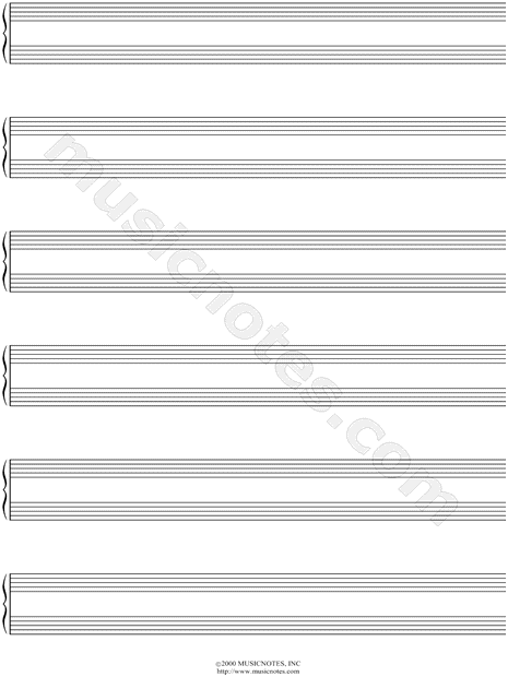 Manuscript Paper for Piano (Free Blank Sheet Music)