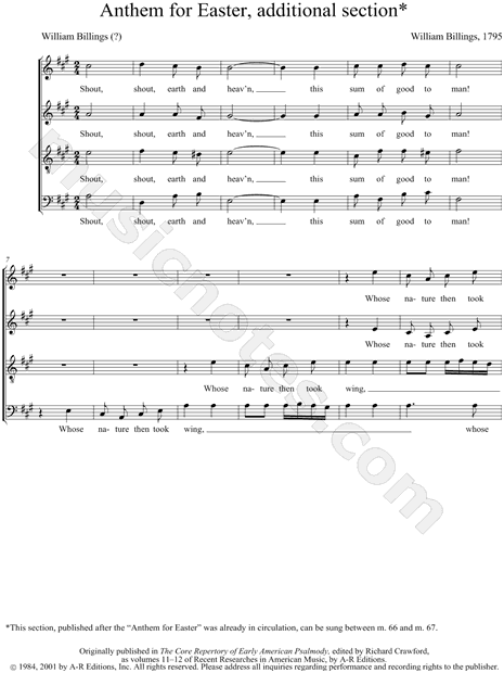 Anthem for Easter, Additional Section