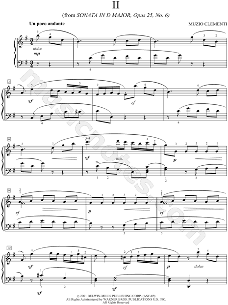 Sonata in D Major, Opus 25, No. 6 : II. Un puco andante