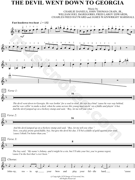 The Devil Went Down to Georgia - Violin Part