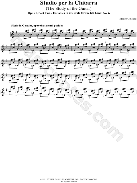 Studio Per La Chitarra, Part 2 - Exercises left hand No. 6