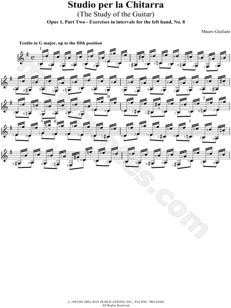 Studio Per La Chitarra, Pt 2 - Exercises left hand No. 8