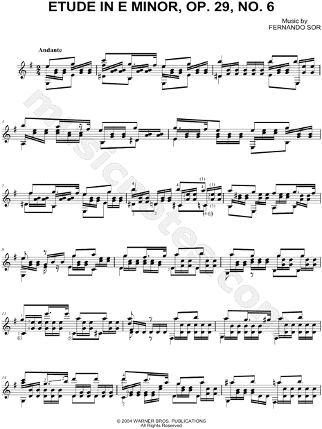 Etude in E Minor, Op. 29, No. 6