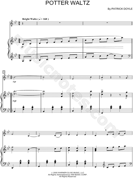 Potter Waltz - Piano Accompaniment (Winds)