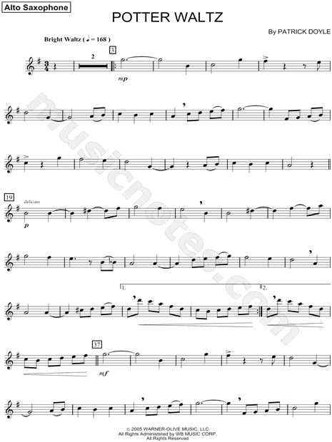 Potter Waltz - Alto Saxophone