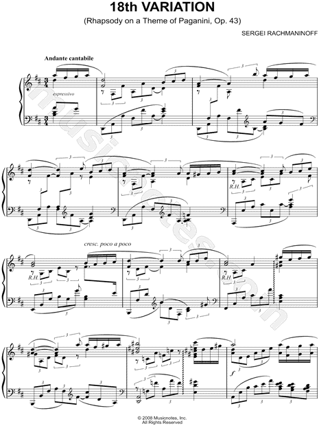 18th Variation from Rhapsody on a Theme of Paganini