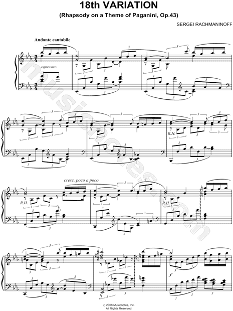 18th Variation from Rhapsody on a Theme of Paganini
