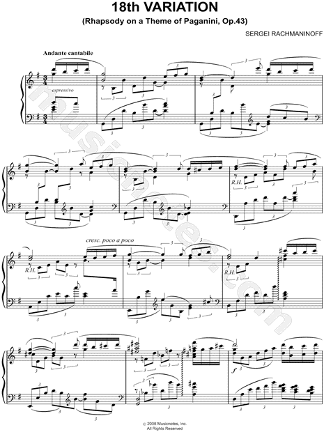 18th Variation from Rhapsody on a Theme of Paganini