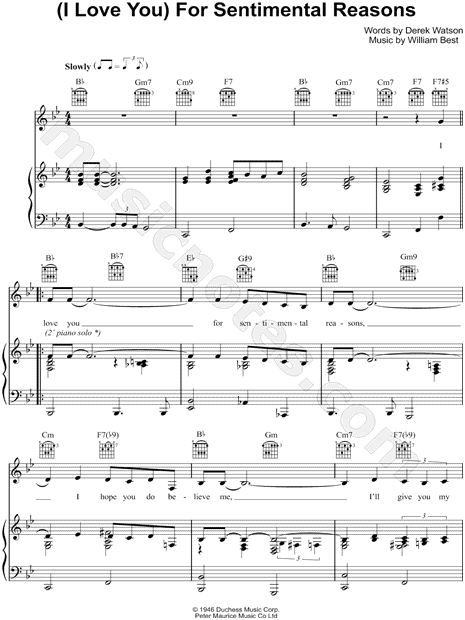 (I Love You) For Sentimental Reasons
