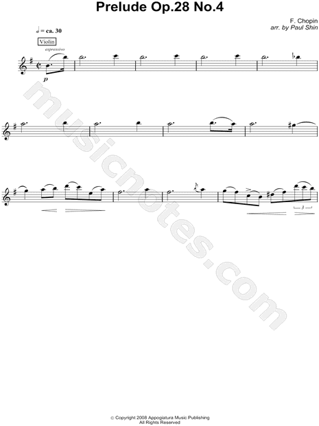 Prelude No. 4 in E Minor - Violin