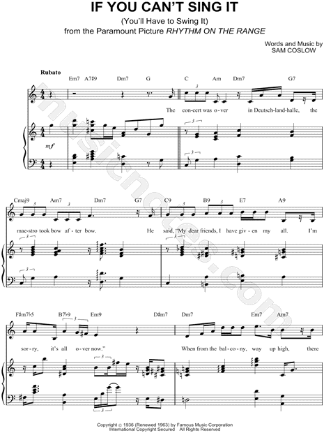If You Can't Sing It (You'll Have To Swing It)