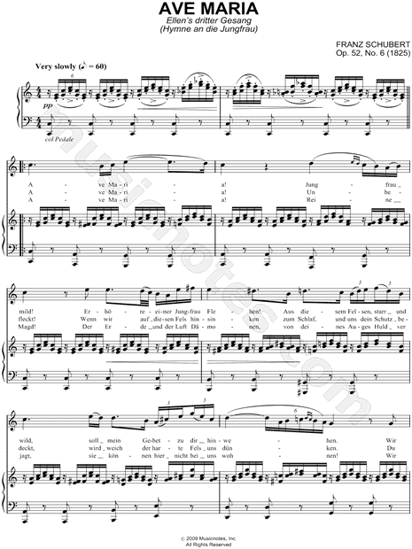 Ave Maria - Opus 52, No. 6 (German version)
