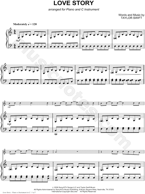 Love Story - Piano Accompaniment (C Instrument)