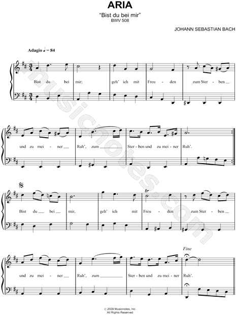 Aria "Bist du bei mir", BWV 508