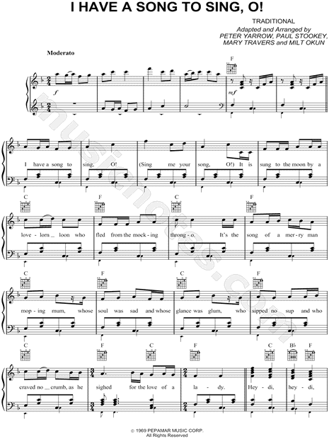 I Have a Song To Sing, O!