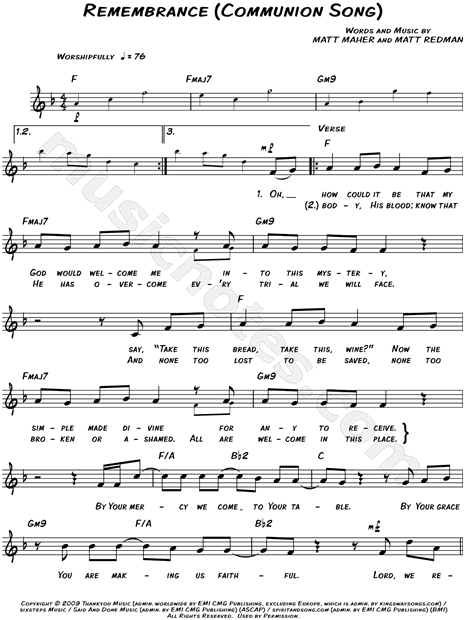 Remembrance (Communion Song)