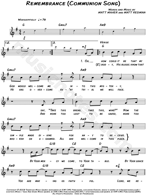 Remembrance (Communion Song)