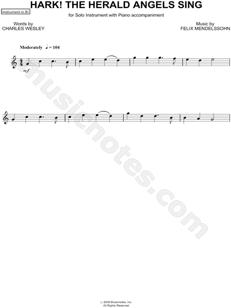 Hark! the Herald Angels Sing - Bb Instrument