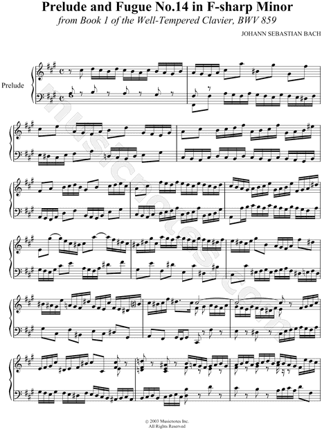 Prelude and Fugue No.14 in F# Minor, BWV 859