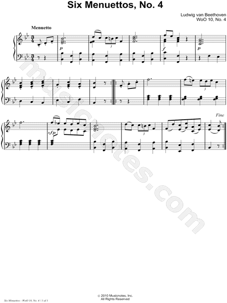 Six Menuettos, No. 4, WoO 10