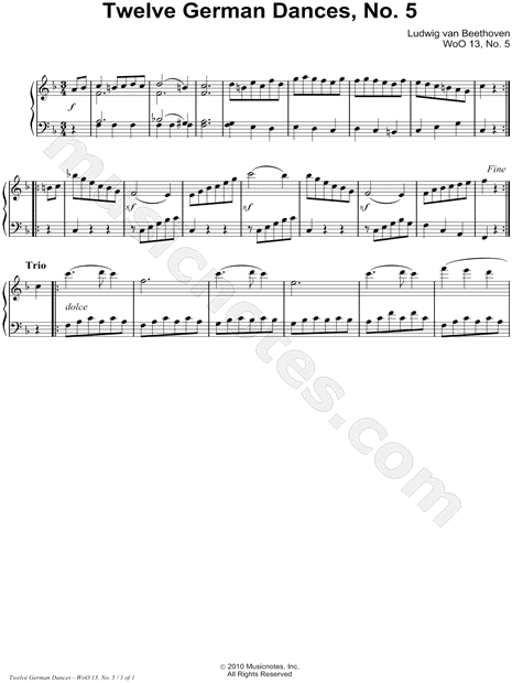Twelve German Dances, WoO 13, No. 5