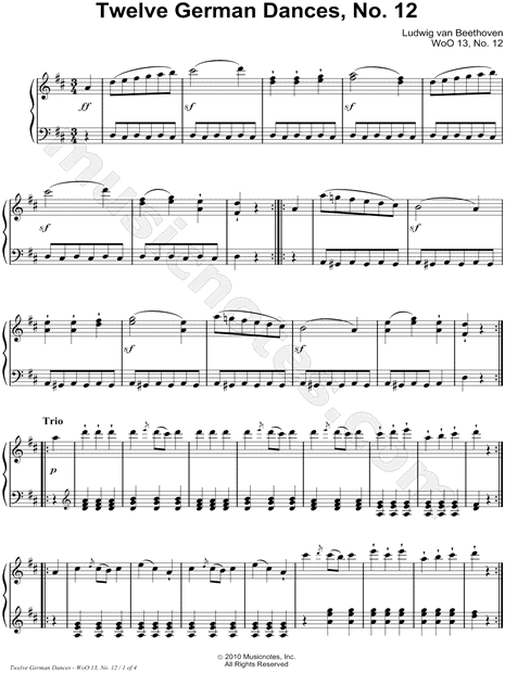 Twelve German Dances, WoO 13, No. 12
