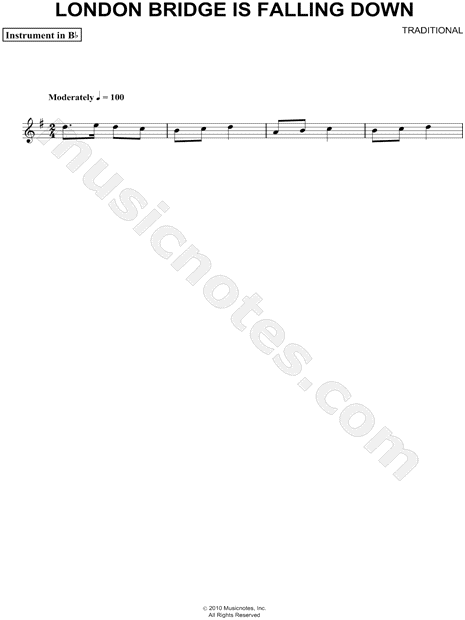 London Bridge Is Falling Down - Bb Instrument