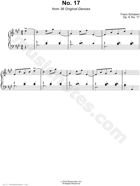 36 Original Dances, Op. 9, Dance No. 17