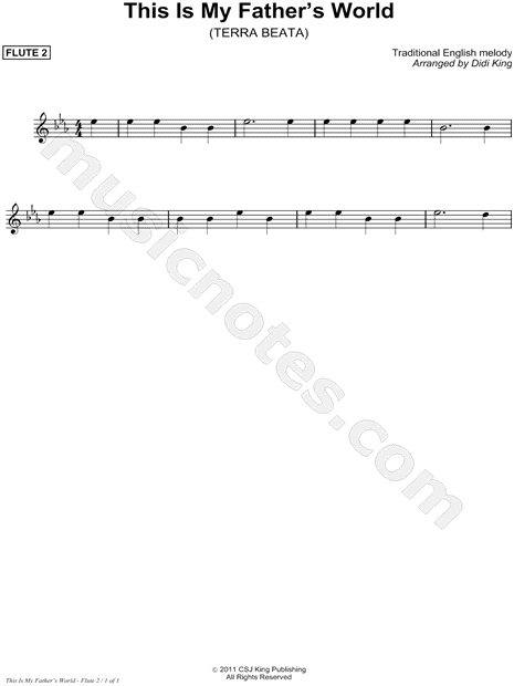 This Is My Father's World - Flute Part 2 (Flute Quartet)
