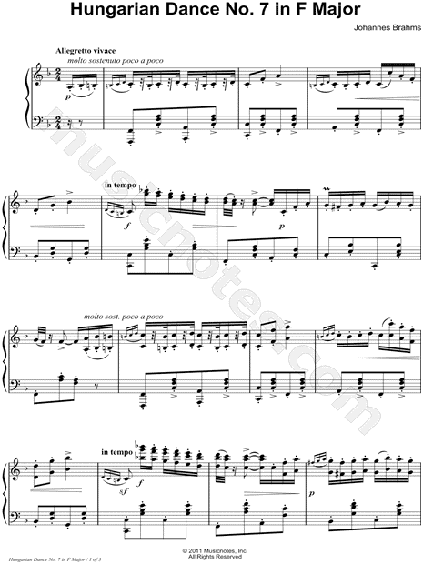 Hungarian Dance No. 7 in F Major