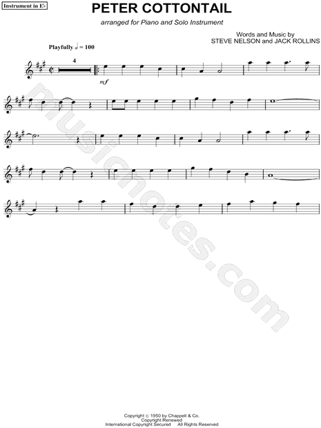 Peter Cottontail - Eb Instrument