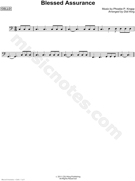 Blessed Assurance - Cello (String Quartet)