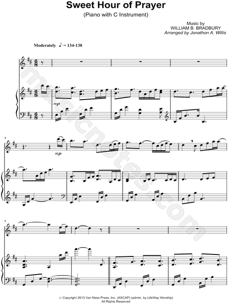Sweet Hour of Prayer - Piano Accompaniment