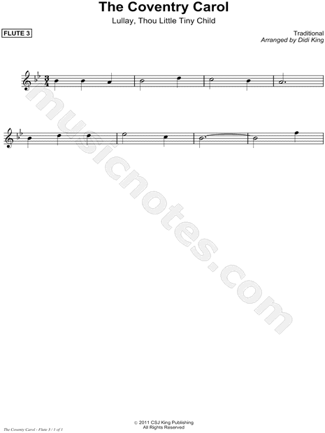 The Coventry Carol - Flute 3