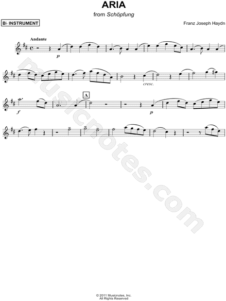 Aria, from Schöpfung - Bb Instrument