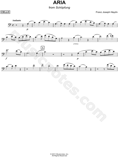 Aria, from Schöpfung - Cello