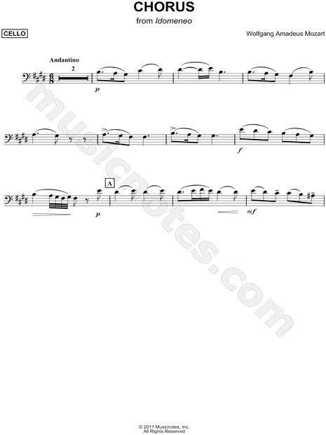 Chorus: Placido è il mar - Bass Clef Instrument