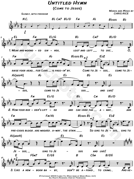 Untitled Hymn (Come to Jesus)