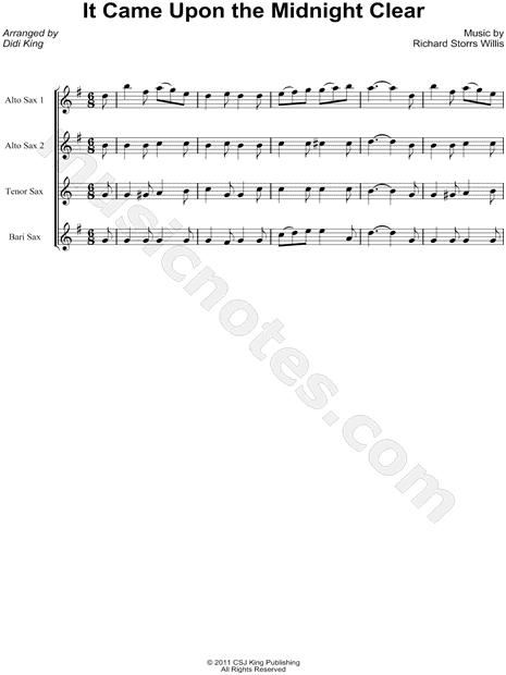 It Came Upon a Midnight Clear - Score (Saxophone Quartet)