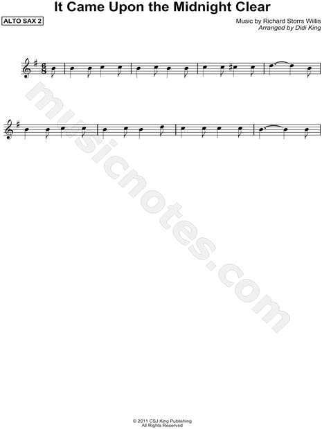 It Came Upon a Midnight Clear - Alto Sax 2 (Saxophone Quartet)