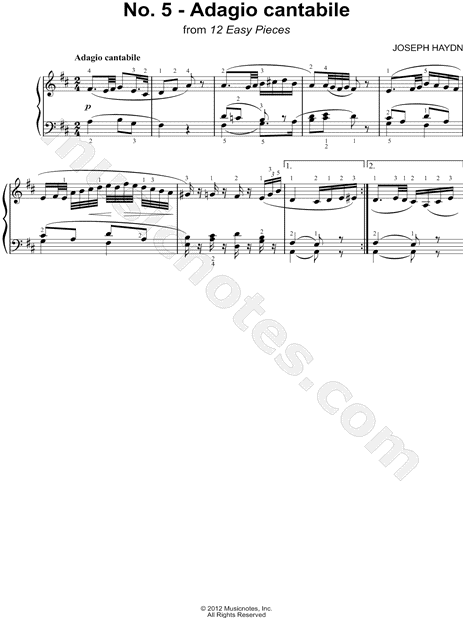 12 Easy Pieces, No. 5: Adagio Cantabile