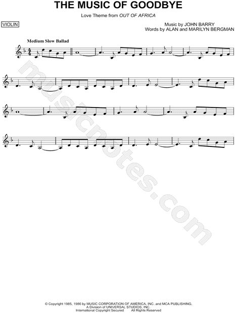 The Music of Goodbye