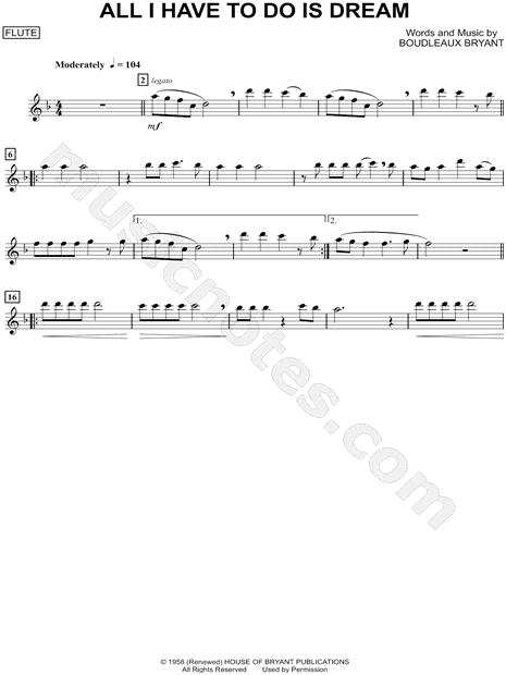 All I Have to Do Is Dream - Flute