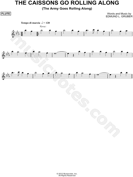 The Caissons Go Rolling Along - Flute