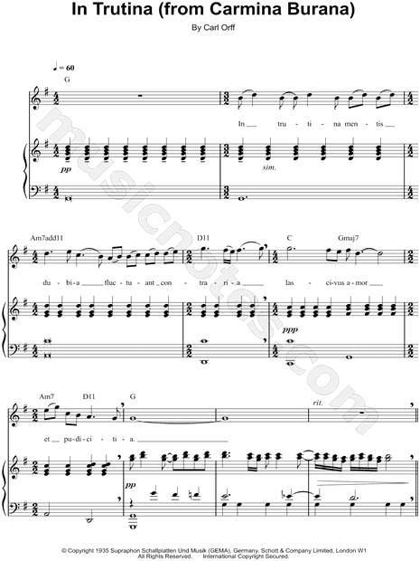 In Trutina, from Carmina Burana