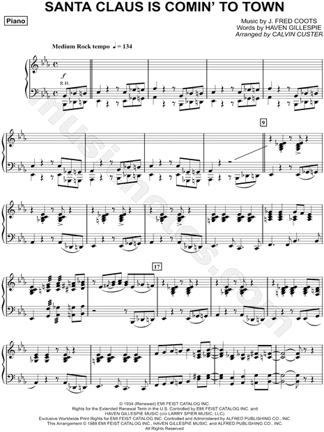 Santa Claus Is Comin' to Town - Piano (Brass Choir)