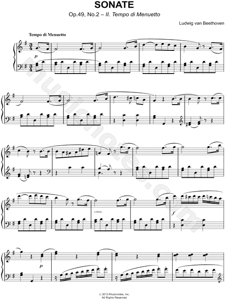 Piano Sonate No. 2 in G Major, Op. 49: II. Tempo Di Menuetto